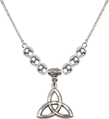 Trinity Irish Knot Crystal Necklace | 3/4 inch | 6mm Beads | N32-5101