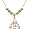 Irish Knot / Claddagh Crystal Necklace | 1 1/4 inch | 6mm Beads   14kt Gold Filled