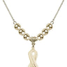 Cancer Awareness Crystal Necklace | 7/8 inch | 6mm Beads   14kt Gold Filled