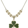 Shamrock Crystal Necklace | 3/4 inch | 6mm Beads   14kt Gold Filled