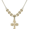 Cross Crystal Necklace | 1 inch | 6mm Beads   14kt Gold Filled