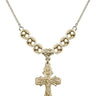 Crucifix Crystal Necklace | 1 inch | 6mm Beads   14kt Gold Filled