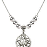 Holy Spirit Crystal Necklace | 3/4 inch | 6mm Beads   Sterling Silver