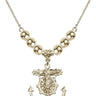 Crucifix Crystal Necklace | 1 inch | 6mm Beads   14kt Gold Filled