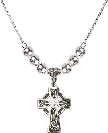 Celtic Cross Crystal Necklace | 1 inch | 6mm Beads | N32-5689