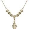 Miraculous Medal Crystal Necklace | 7/8 inch | 6mm Beads   14kt Gold Filled