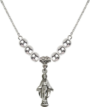 Beads Miraculous Medal Crystal Necklace | 7/8 inch | 6mm Beads | N32-5900