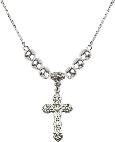 Cross Crystal Necklace for Women | 1 inch | 6mm Beads