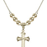 Cross Crystal Necklace | 1 1/8 inch | 6mm Beads   14kt Gold Filled