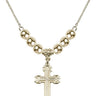 Cross Crystal Necklace | 1 inch | 6mm Beads   14kt Gold Filled