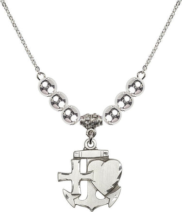Faith, Hope & Charity Crystal Necklace | 7/8 inch | 6mm Beads