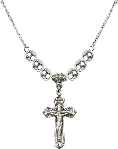 Women's Crucifix Crystal Necklace | 1 1/8 inch | 6mm Beads | N32-6092