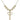 Small Key w/Double Hearts Crystal Necklace | 1 1/4 inch | 6mm Beads   14kt Gold Filled