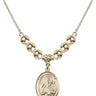 Saint Andrew the Apostle Crystal Necklace | 3/4 inch | 6mm Beads   14kt Gold Filled