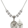 Saint Agatha Crystal Necklace | 3/4 inch | 6mm Beads   Sterling Silver