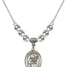 Saint Agatha Crystal Necklace | 3/4 inch | 6mm Beads   Sterling Silver