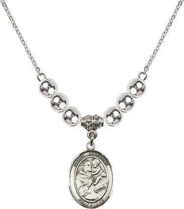 Saint Anthony Crystal Necklace | 3/4 inch | 6mm Beads | N32-8004