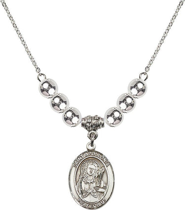 Saint Apollonia Crystal Necklace | 3/4 inch | 6mm Beads | N32-8005