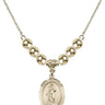 Saint Barbara Crystal Necklace | 3/4 inch | 6mm Beads   14kt Gold Filled