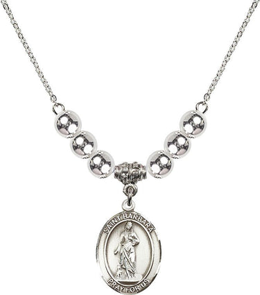 Saint Barbara Crystal Necklace | 3/4 inch | 6mm Beads | N32-8006