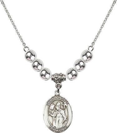 Saint Boniface Crystal Necklace | 3/4 inch | 6mm Beads | N32-8009