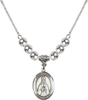 Saint Blaise Crystal Necklace | 3/4 inch | 6mm Beads | N32-8010