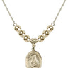 Saint Frances Cabrini Crystal Necklace | 3/4 inch | 6mm Beads   14kt Gold Filled