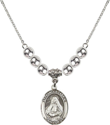 Saint Frances Cabrini Crystal Necklace | 3/4 inch | 6mm Beads | N32-8011