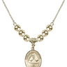 Saint Katharine Drexel Crystal Necklace | 3/4 inch | 6mm Beads   14kt Gold Filled