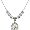 Saint Bernadette Crystal Necklace | 3/4 inch | 6mm Beads   Sterling Silver