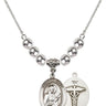 Saint Camillus of Lellis Crystal Necklace | 3/4 inch | 6mm Beads   Sterling Silver