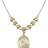 Saint Charles Borromeo Crystal Necklace | 3/4 inch | 6mm Beads   14kt Gold Filled