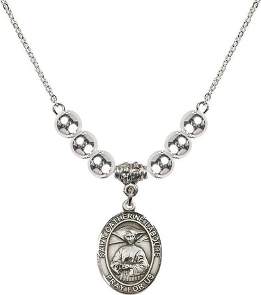 Saint Catherine Laboure Crystal Necklace | 3/4 inch | 6mm Beads | N32-8021