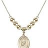 Saint Edward the Confessor Crystal Necklace | 3/4 inch | 6mm Beads   14kt Gold Filled