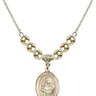 Saint Clare of Assisi Crystal Necklace | 3/4 inch | 6mm Beads   14kt Gold Filled