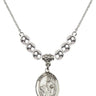 Saint Dymphna Crystal Necklace | 3/4 inch | 6mm Beads   Sterling Silver
