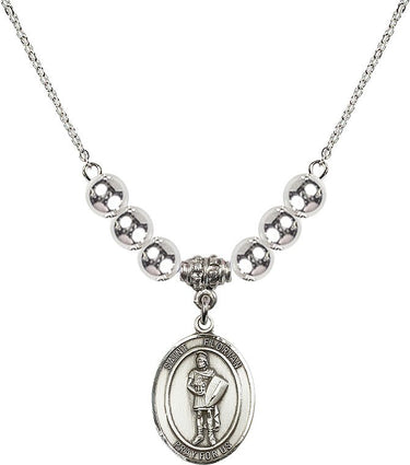 Saint Florian Crystal Necklace | 3/4 inch | 6mm Beads | N32-8034