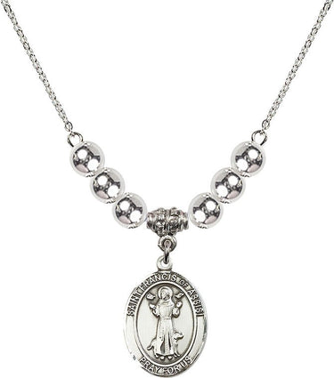 Saint Francis of Assisi Crystal Necklace | 3/4 inch | 6mm Beads | N32-8036