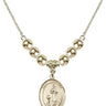 Saint Genesius of Rome Crystal Necklace | 3/4 inch | 6mm Beads   14kt Gold Filled