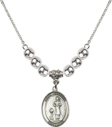 St. Genesius of Rome Crystal Necklace | 3/4 inch | 6mm Beads