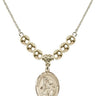 Saint Gabriel the Archangel Crystal Necklace | 3/4 inch | 6mm Beads   14kt Gold Filled