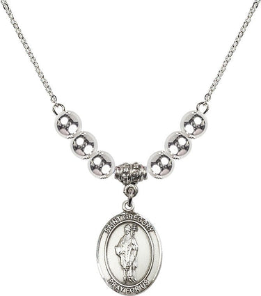 St. Gregory the Great Crystal Necklace | 3/4 inch | 6mm Beads