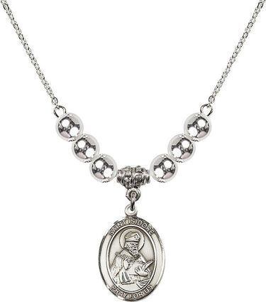 St. Isidore of Seville Crystal Necklace | 3/4 inch | 6mm Beads