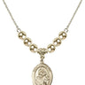 Saint Joan of Arc Crystal Necklace | 3/4 inch | 6mm Beads   14kt Gold Filled