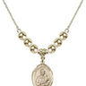 Saint Lawrence Crystal Necklace | 3/4 inch | 6mm Beads   14kt Gold Filled