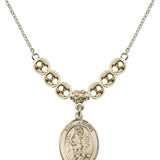 Saint Lazarus Crystal Necklace | 3/4 inch | 6mm Beads   14kt Gold Filled