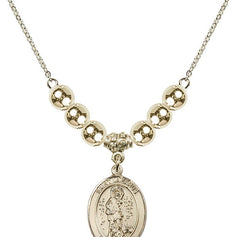 Saint Lazarus Crystal Necklace | 3/4 inch | 6mm Beads   14kt Gold Filled