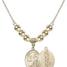 Saint Luke the Apostle Crystal Necklace | 3/4 inch | 6mm Beads   14kt Gold Filled