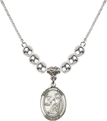 Collar de cristal del Apóstol San Lucas | 1,9 cm | Cuentas de 6 mm | N32-8068