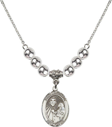 Collar de cristal de Santa Margarita María Alacoque | 1,9 cm | Cuentas de 6 mm | N32-8072